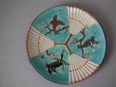 Wedgwood Majolica Plate with bird & fan pattern