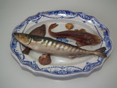 Rare Brard Majolica Palissy mackerel platter
