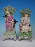 Pair Obadiah Sherratt Staffordshire Pearlware 'Elijah & Widow' figures