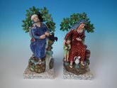 Pair Staffordshire Pearlware Pottery Figures, 'Elijah' & 'Widow'