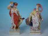 Pair Staffordshire Pearlware Jupiter & Juno figures