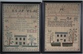 Pair Scottish House Samplers, by the Sharp Sisters