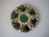 Minton Majolica Oyster Plate - Mottled Ground
