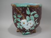 Holdcroft Majolica Floral Jardiniere/Planter