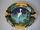 Majolica Plaque with Stork