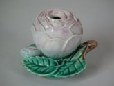 Majolica Rose Inkwell