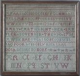 Antique Sampler, 1736, by Mary Cartwright