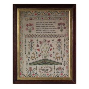 Antique Sampler, 1803, by Elizabeth Staines