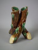 Majolica Triple Branch Posy Vase