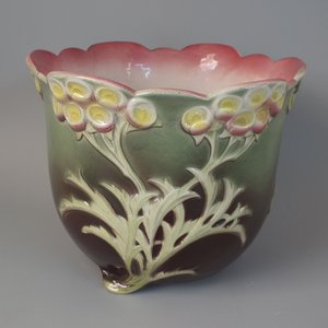 Keller and Guérin Majolica Poppy Jardiniere