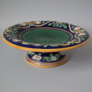 George Jones Majolica Dog Rose Compote