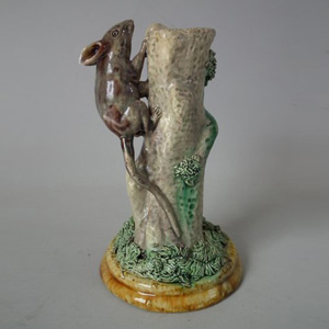 Mafra Majolica Palissy Mouse Candlestick