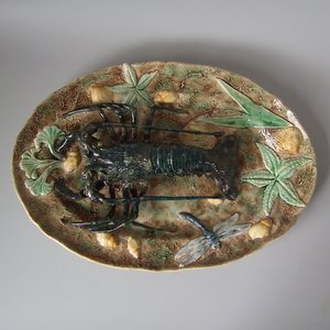 Large Longchamp Palissy Majolica Lobster Platter