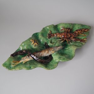 Alfred Renoleau French Palissy Majolica Platter