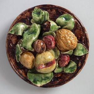 JFS Palissy Majolica Fruit Wall Plate