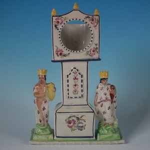 Staffordshire Pearlware Pottery Clock Watch Holder