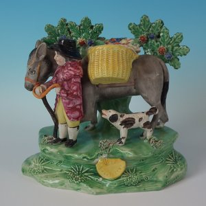 Staffordshire Pearlware Bocage 'Jolly Traveller' Group