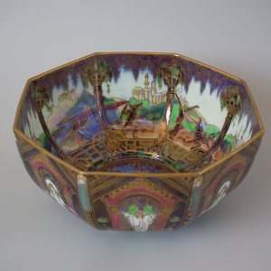 Wedgwood Fairyland Lustre 'Geisha' Octagonal Bowl
