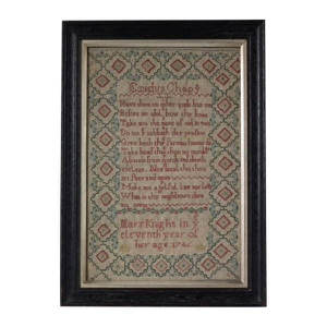 Antique Sampler, 1746, by Mary Knight