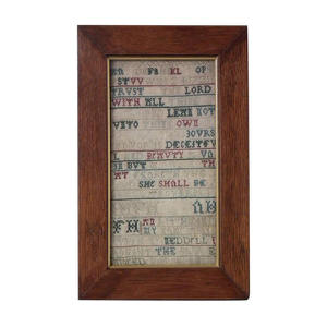 Antique Sampler, 1725, by An Hitchcock