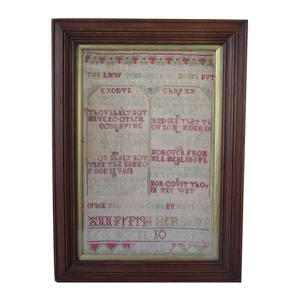 Antique Sampler, 1718, by Ann Frith