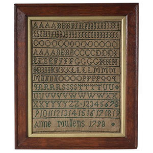 Antique Sampler, 1798, by Anne Mullens