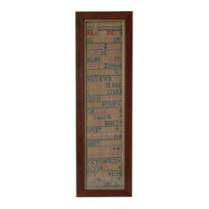 Antique Band Sampler, 1753, by Sarah Smithfield