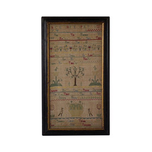 Antique Sampler, 1758, by Elizabeth Mowll