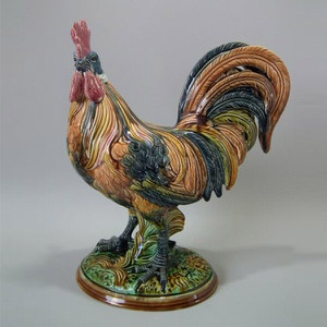 LOT 3496 Dallwitz Majolica Cockerel Figure(RESERVE 200)