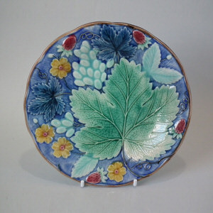 Gustafsberg Majolica grape & strawberry plate