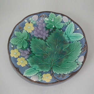Gustafsberg Majolica grape & strawberry plate