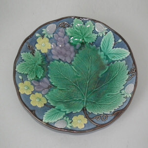 Gustafsberg Majolica grape & strawberry plate