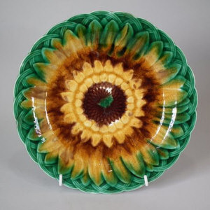 Wedgwood Majolica Sunflower in Basket Plate