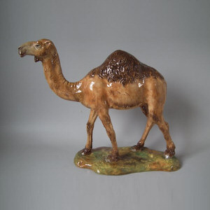 Delphin Massier Majolica Camel Figure