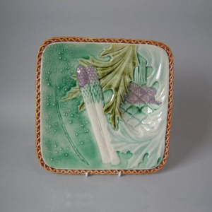 Majolica Square Shaped Asparagus Serving Plate
