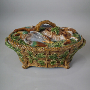 Minton Majolica Mallard Game Pie Dish and Cover