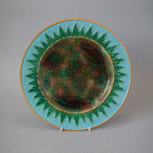 George Jones Majolica Leaf Plate