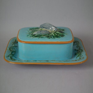 Minton Majolica Sardine Dish and Cover