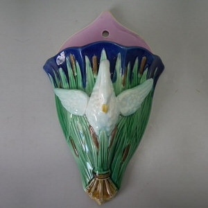 Majolica Swan Wall Pocket