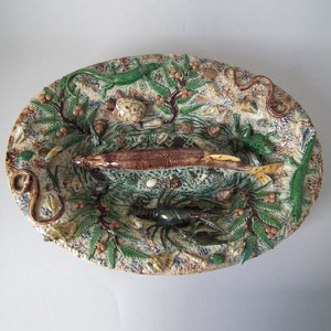 Barbizet Majolica Pike Fish Platter
