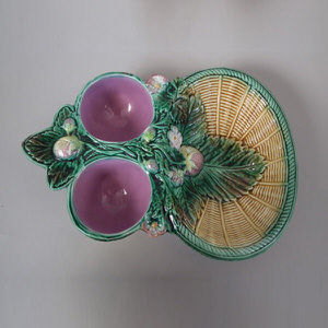 George Jones? Majolica strawberry server