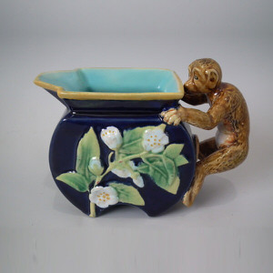 George Jones Majolica monkey creamer