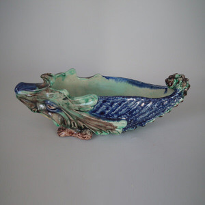Thomas Sergent Majolica Palissy 'hedgehog' bowl