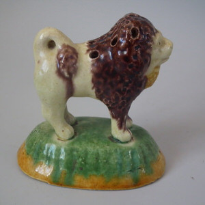 Elias Majolica Palissy Lion toothpick holder