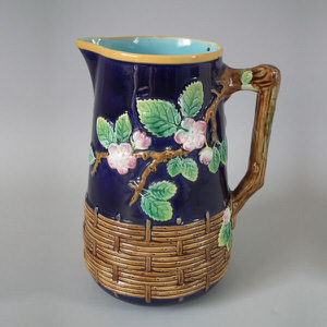 George Jones Majolica apple blossom jug
