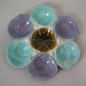 Majolica oyster plate