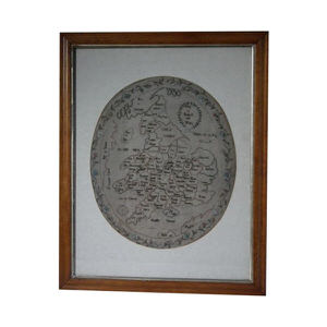 Antique Sampler, 1796 Map sampler by Elizabeth Gregory