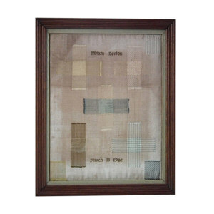 Antique Sampler, 1785 Darning Sampler by Miriam Denton