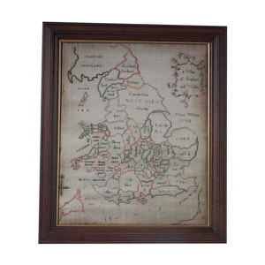 Antique Sampler, 1788 Map Sampler by Mary White
