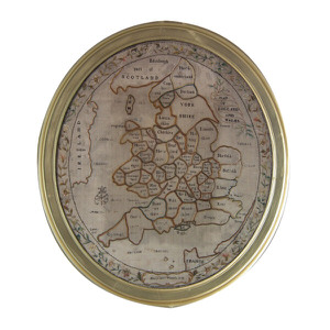 Antique Sampler, 1793 Map Sampler by Mary Ann Watkiss